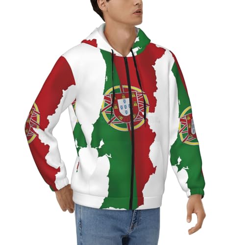 Sweat à capuche homme Portugal veste chaude zippée entraînement outdoor sport 2025
