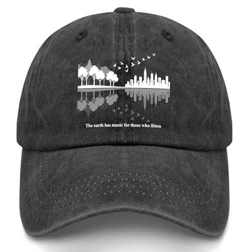The-Earth Has Music for Those Who Listen Hat for Mens Funny Washed Distressed