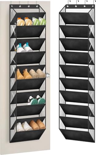 MISSLO 10 Tier Over Door Shoe Storage Organiser Hanging Shoe Rack Clear Deep Pockets Large Shoe Holder Back of Door