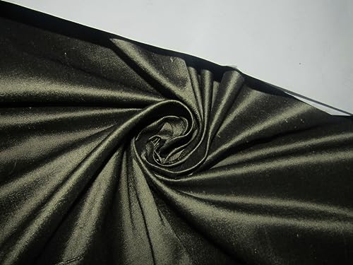 Tissu Dupion 100% pure soie vert noir luxe pour haute couture DUP2
