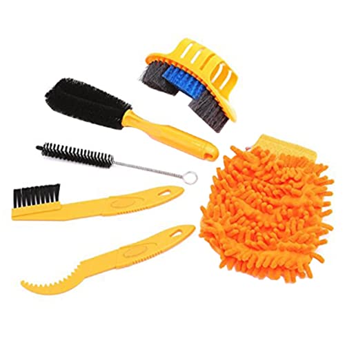 Gogogmee -in-1 Bike Cleaning Brush Set 6pcs Bike Cleaner Tool Kit for Bicycles Chain Cleaning Brush Gloves