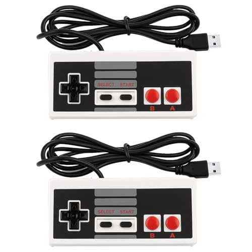 ZENANBiBi Usb Wired Controller 2-Pack for Nes Gamepad – Plug & Play for Windows Pc,Mac,Linux,Raspberry Pi,Retropie,Nes Emulators – Classic Nes Controller Gamepad for Retro Gaming Fun