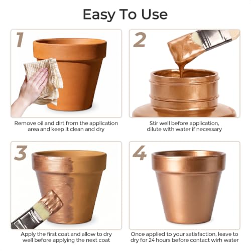 Image of Nicpro Metallic Bronze Acrylic Paint, 8.45oz /250ml Bronze Craft Paint
