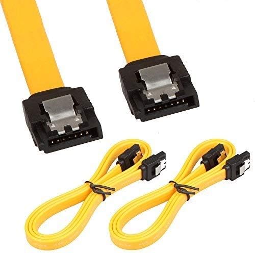2Pack 32in Long SATA Cable 6gb Straight with Locking Latch(Yellow)