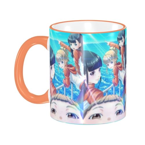 宇宙よりも遠い場所 セラミックマグカップ 食器 大容量コーヒーカップ 330ml 耐熱 おしゃれなマグカップ オフィスホーム用 プレゼントに最適 再利用可能 ギフト 男女兼用 Orange