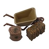 Idéal pour les amateurs de miniatures : idéal pour les amateurs et , accessoires améliorent les détails de n'importe configuration de modèle, mini balle de foin, mini modèle de chariot décoratif