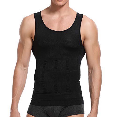 Preisvergleich Produktbild Caidi Herren Tank-Top, figurformend, ärmellos 2XL Schwarz
