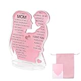 HACRAHO Placa acrílica acrílica con texto en inglés 'Mom Gifts from Son,Mom Birthday Ideas Gift Cool from Son Best Mother Ever'