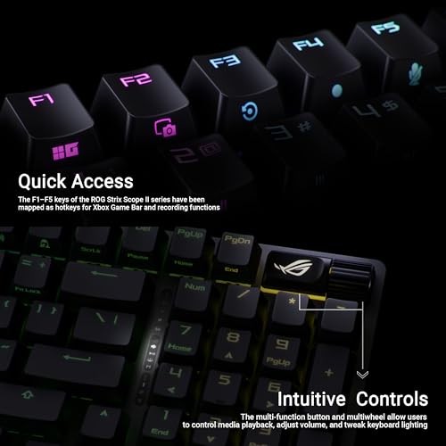 ASUS ROG Strix Scope II 96 Wireless Mechanical Gaming Keyboard – 96% Full-Size, Tri-Mode Connectivity, Hot Swappable Pre-lubed ROG NX Snow Linear Switches, PBT Keycaps, RGB, PC/Mac Support-Black - image 7
