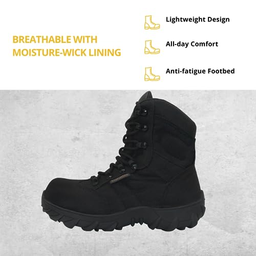 Wolf Work Boot | Insulated Waterproof Canvas | Oil Resistant | Non-Slip Rubber Sole | Padded Ergonomic Collar4