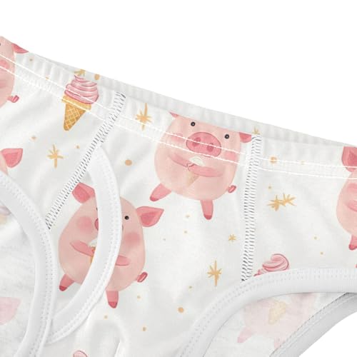 Wusikd Cute Pink Piggy Boys' Underwear Cotton Ice Cream Boys Briefs Soft Toddler Underwear 2T4