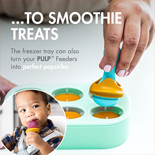 Boon PULP Silicone Feeder Freezer Tray — Includes Silicone Tray and Lid with 2 PULP Silicone Baby Food Feeders — Baby Food Storage by Boon - Image 3