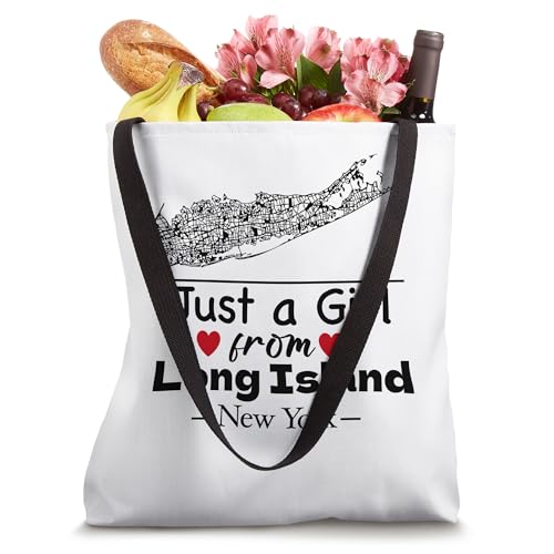 Bolso tote con mapa de Long Island, Nueva York: 'Just a Girl From LI' miniatura 4