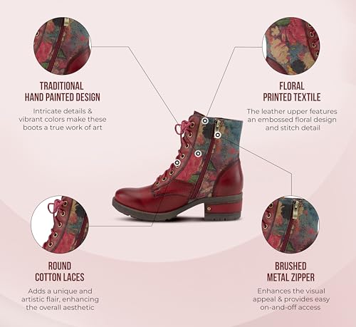 Spring Step Flexus Marty Boots for Women - Ladies Boots with Cozy Flannel Textile Lining - Women's Ankle Boots with Zipper Closure4