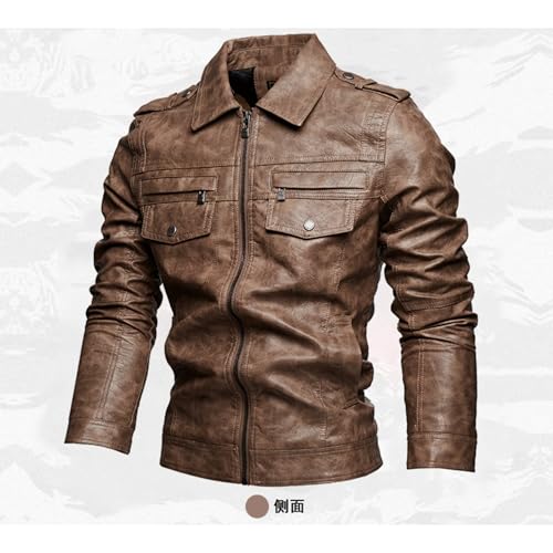 Chaqueta Bomber de cuero sintético para hombre miniatura 3