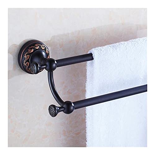 Porte-serviettes laiton antique noir barre simple accessoire de douche mural
