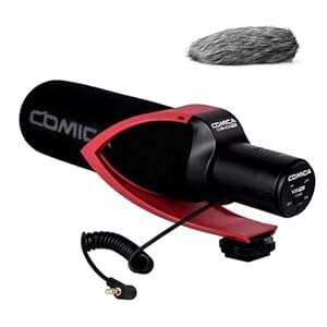 comica Camera Microphone CVM-V30 PRO Shotgun Video Microphone with 3.5mm Interface,Interview VideoMic for Canon Nikon Sony Panasonic Fuji Olympus DSLR Camcorder for YouTube Vlogging Facebook(RED)