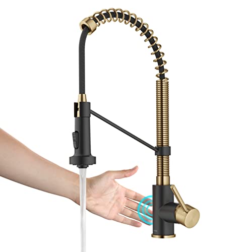 Kraus Bolden Touchless Sensor Commercial Style Pull-Down Single Handle 18-Inch Kitchen Faucet In Brushed Brass/Matte Black, Ksf-1610Bbmb #TOP24