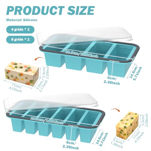 Bandejas de silicón para congelar con tapas, 2 unidades miniatura 2