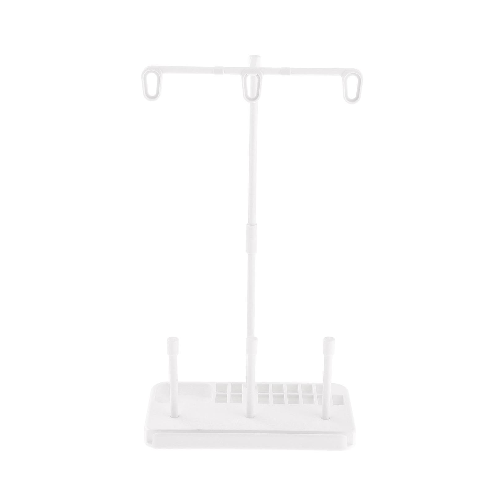 Kixzsaz White 3 Cone Spool Stand Holder Support Rack Durable All Sewing Quilting Embroidery Enthusiasts Easy To Assemble Sewing Quilting Thread Holder Spools, 11.5X21cm