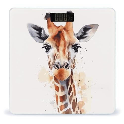 Báscula digital para baño con diseño jirafa acuarela miniatura 1