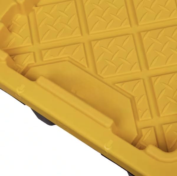 Heavy-Duty 17-Gallon Storage Tote in Black with Yellow Lid KU83633