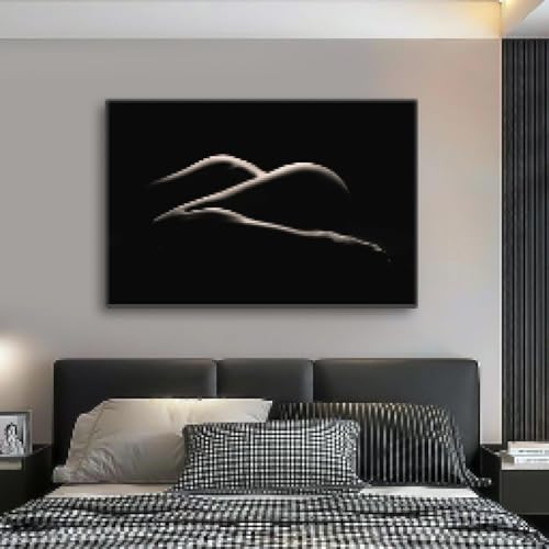 Impression sur toile femme nue Art mural monochrome 70x100 cm