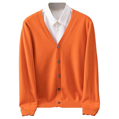Men's Classic V-Neck Cardigan Sweater Men Loose Fit Button Down Sweaters Men Button Lightweight Sweater