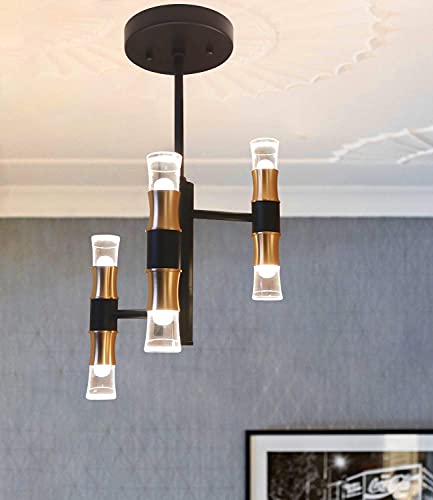 Greatest Product Joyxeon Black and Gold Led Chandelier (6 Lights 3000K)