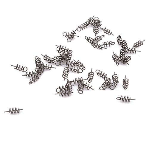 Iumer 50Pcs Fishing Hook Centering Pin Spring Twist Lock For Soft Lure Bait Worm Crank #TOP26