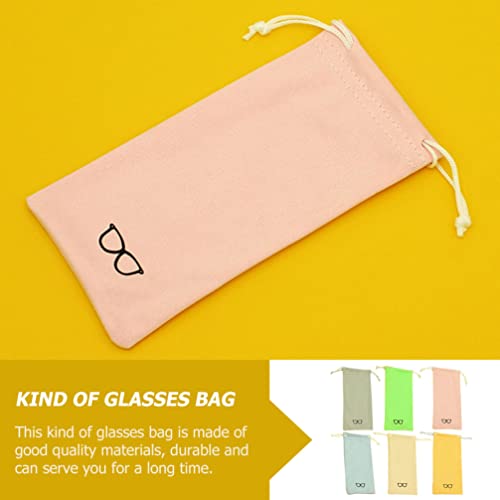 Beaupretty Bolsa de óculos de sol de microfibra, 6 peças, estojo de óculos de sol, estojo com cordão
