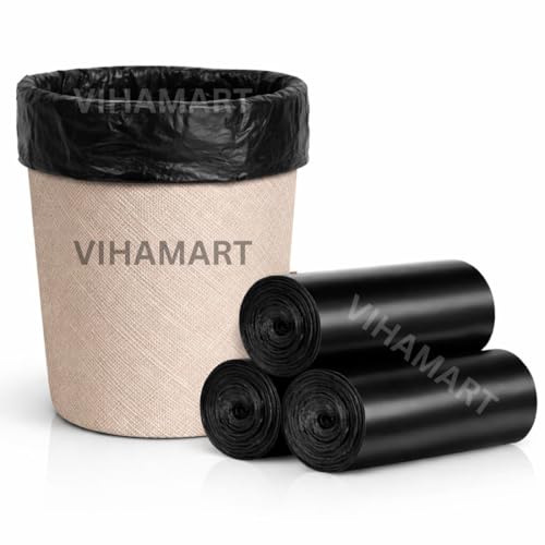 Image of Pack of 3 (90 Bags) Biodegradable Dustbin Bags - Small 17x19 Inch Garbage Bags | Tear-Resistant, Disposable Bin Liners for Home, Office & Kitchen