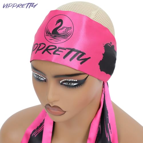 2Pcs Satin Edge Laying Scarf Scarves for Women's Lace Front Wig Non Slip Wigs Grip Band for Yoga, Makeup,Facial, Sport .One side black, One side brand pattern.Length 60 inch, Width 3.75 inch4