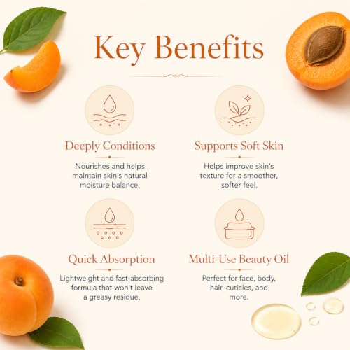Image of TMPE Cold Pressed Apricot Kernel Oil for Hair & Skin - Lightweight Carrier Oil for Dry Skin, Hair Nourishment & Body Massage - 30ml