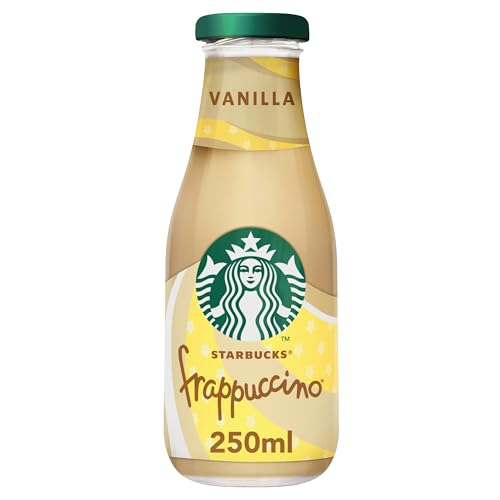Image of Starbucks Frappuccino Vanilla Flavour Coffee • Ready-to-Drink Smooth Chilled Coffee with Milk • Gourmet Bottled Refreshment • Non-Carbonated Beverage, 8.45 fl oz ℮ 250 ml