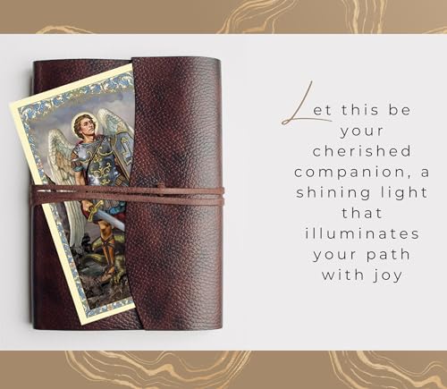 Saint Michael Bracelet - Laminated St Michael the Archangel Prayer Card, The Lord's Prayer Card - Stretchable Black San Miguel Arcangel Bracelet - Catholic Set - 3 Items4