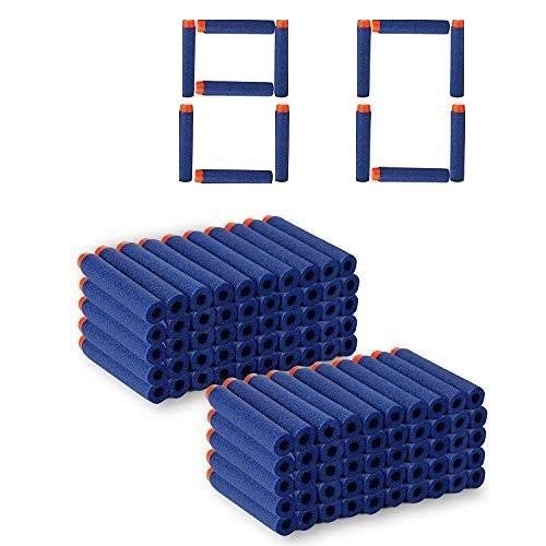 Jaravik Plastic Foam Bullets Pack Compatible For Nerf N-Strike Elite Toy Guns (Blue, 80 Pcs), For Kid