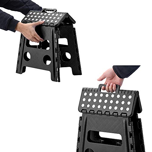 Acko Folding Step Stool - 13 inch Height Premium Heavy Duty Foldable Stool for Adults, Kitchen Garden Bathroom Stepping Stool (1 Pack)