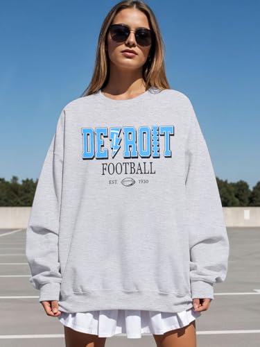 ASTANFY Womens Football Game Day Sweatshirt Football Shirt Crewneck Sweatshirt Long Sleeve Tops2