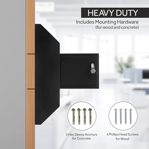 Image of Durabox Drop Box Deposit Safe 10 x 4 x 16 inch Heavy Duty Steel with Slim Profile Wall Mailbox with Wide Deposit Slot for Letters, Documents Checks and Cash for Home, Office & Commercial (W300) (Black)