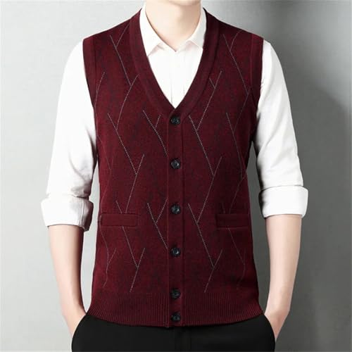 Men's Thickened Knitted Sweater Vest Sleeveless Fall Winter Cardigan Style Casual Warm Waistcoat4