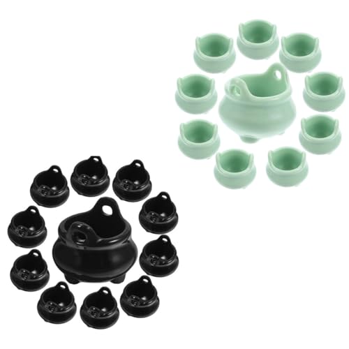 BESTonZON 20stücke Miniatur Zauberer Kessel Für Halloween-dekorationen Kreative Mini-kessel Töpfe Für Puppenhäuser Für Freunde Und Familie