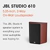 JBL Studio 610, Red Wood - High-Performance, On-Wall Loudspeaker - with 5.25 PolyPlas Cone Woofer, 2414H-1 Compression Driver & Magnetic Grille