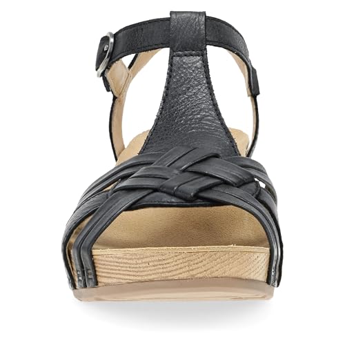 Image of Dansko Tia Fisherman Wedge Sandal for Women - Contoured Footbed for All-Day Comfort and Support - Adjustable Hook & Loop Straps with Buckle Detail