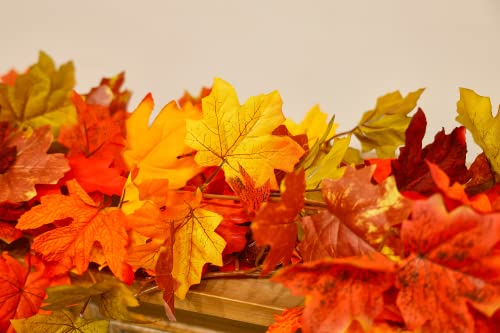 PARTY JOY Fall Garland, 6 Pcs 1,7 m Artificial Autumn Maple Leaves Garland Autumn Decorations, Fall Hanging Plant For Home Garden Wall Doorway Backdrop Fireplace Decoration