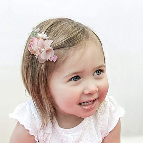 Mligril Baby Girls Flower Hair Clips-3Pcs Floral Hair Bows Alligator Barrettes For Infant Toddler Small #TOP2