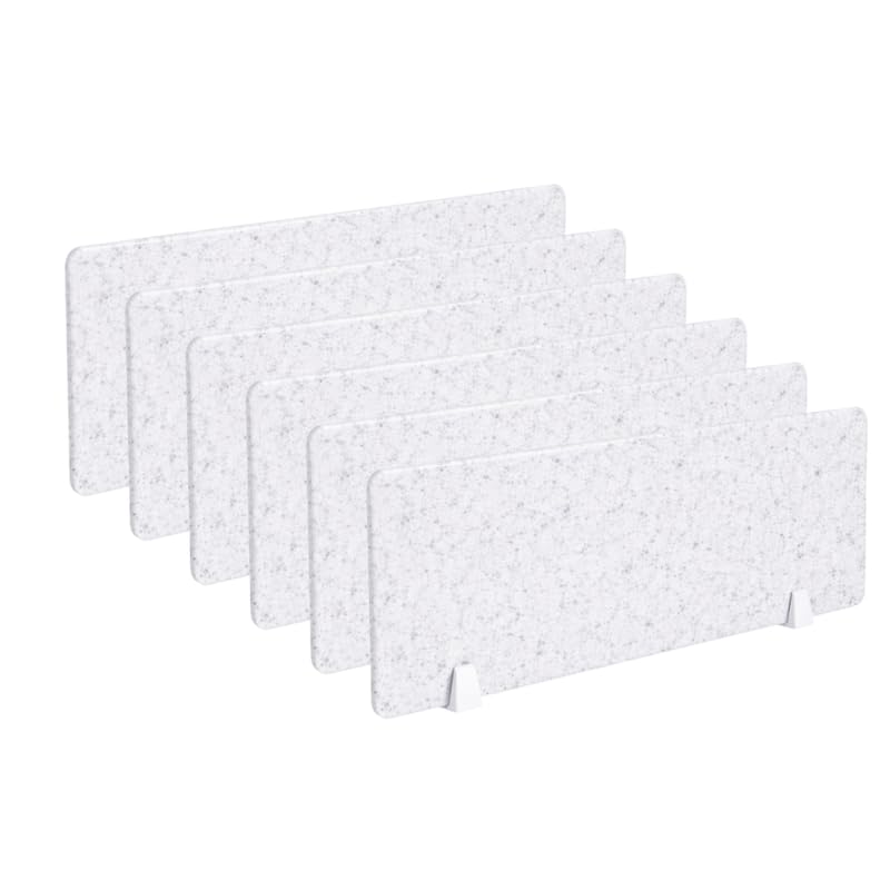 Image of Timber Acoustics Acoustic Desk Divider | Reduce Noise And Visual Distractions | Privacy Panels For Office - Classroom Soundproofing | Table Mounted (16 inch x 24 inch) (Marble Grey - 12mm, Set of 6)