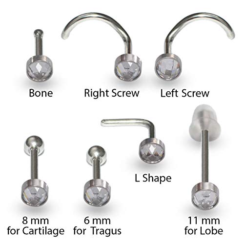 Nose Ring Stud - Surgical Steel Nose Piercing, Nostril Stud #TOP3