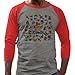 Be Kind to All Kinds Three-Quarter Raglan Sleeve Baseball Shirt Unisex X-Large Grey/Red