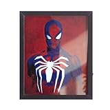 Marvel Spiderman Dual LED Wall Art,Superhero Décor, Red & Blue Comic Style Print, Official Framed Artwork for Kids Room, Bedroom, or Game Room,16'x16'
